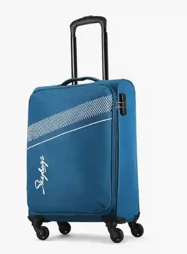  Skybags Trick Polyester Softsided 58 cm Cabin Stylish Luggage Trolley with 4 Wheels | Blue Trolley Bag - Unisex